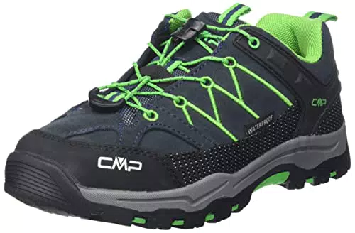 CMP Kids Rigel Low Trekking Shoes WP, Walking Shoe, B.Blue-Gecko