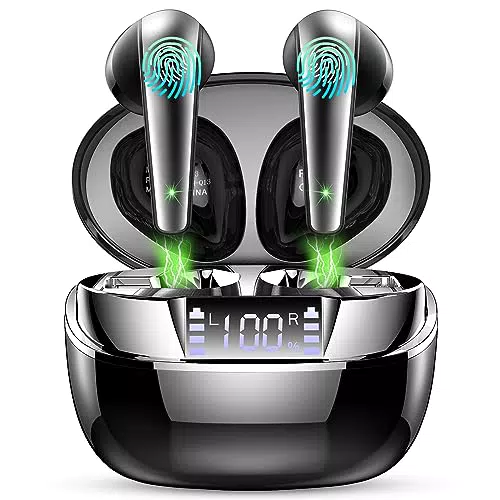 Cuffie Bluetooth, Auricolari Bluetooth 5.3 Cuffie Wireless In Ear Stereo HiFi con 4 Mic