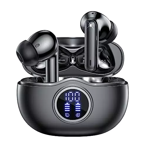 Cuffie Bluetooth, Auricolari Bluetooth 5.3 Cuffie Wireless in Ear with Hi-Fi Stereo Cancellazione Rumore HD Mics
