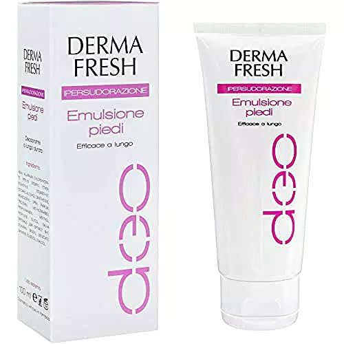 Dermafresh Ipersudorazione Piedi Emulsione Deodorante per Piedi Utile in Caso di Eccessiva Traspirazione Plantare e Cattivo Odore - 100 ml