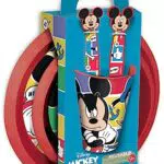Disney Set Pappa, kit 5 pezzi rosso e blu in plastica Topolino
