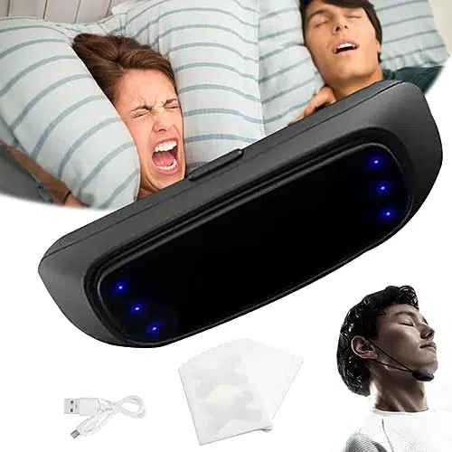 Dispositivo Anti-Russamento Intelligente Set Intelligente Dispositivo Anti Russamento Dispositivo Elettrico Antirussamento Migliora la Qualità del Sonno Delle Persone Che Russano