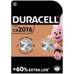 Duracell - 2016, Batteria Bottone al litio 3V, confezione da 2
