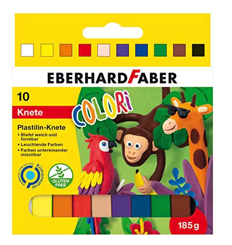 Eberhard Faber 572011 - Colori plastilina da modellare in 10 colori vivaci