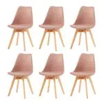 EGGREE Set di 6 Sedie Sala da Pranzo Sedie da Cucina con Gambe in Legno
