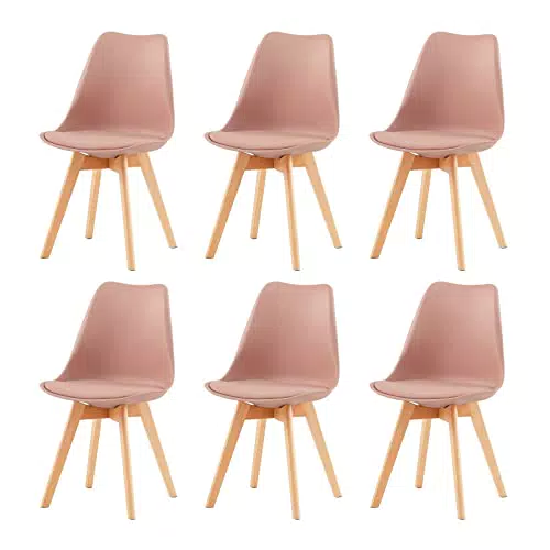 EGGREE Set di 6 Sedie Sala da Pranzo Sedie da Cucina con Gambe in Legno