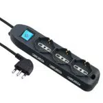 Electraline 62039 Multipresa 9 Posti con Cavo, Nero