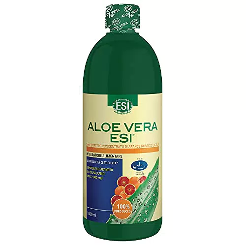 ESI - Aloe Vera Succo, Integratore Alimentare, con Succo Concentrato di Arancia Rossa di Sicilia