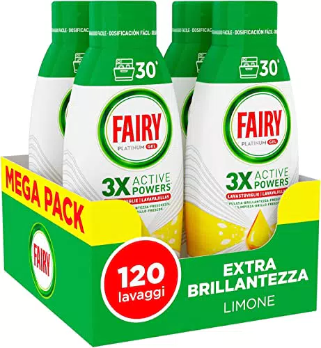 Fairy Detersivo Lavastoviglie Gel Liquido, 120 Lavaggi