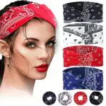 Fascia per Capelli Donna, Fashion Headbands Bandane Donna Boho Hippie Accessori Vintage Tturbante Capelli Larga Fascia Per Lavoro Quotidiano Yoga