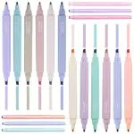 FCXQG Evidenziatori Pastello 18Pcs a Penna Doppio Terminale 2 in 1 Colorati Colori Tenui Highlighter Pen Protezione Degli Occhi Set di Doppia Punta Adatti Per L'ufficio la Scuola e Lo Studente
