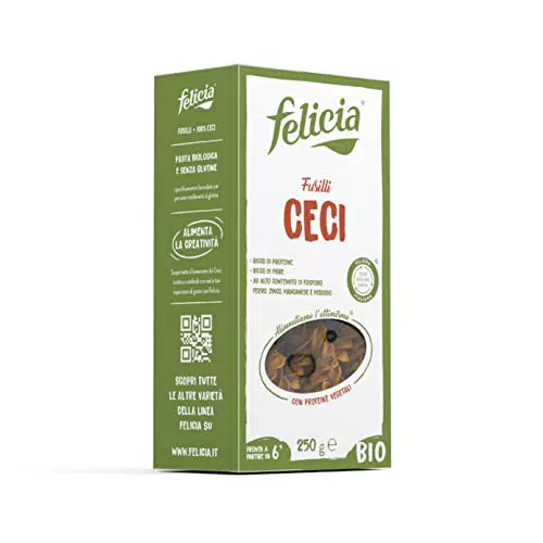 Felicia, Fusilli di Ceci Bio, Pasta Biologica Ricca di Proteine