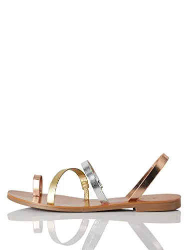 FIND Flat Gladiator - Sandali alla schiava Donna, Multicolore
