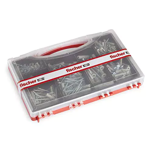Fischer Kit SOS Casa Valigetta 180 Tasselli S e FU con Vite Assortiti per Fissaggio su Muro Pieno