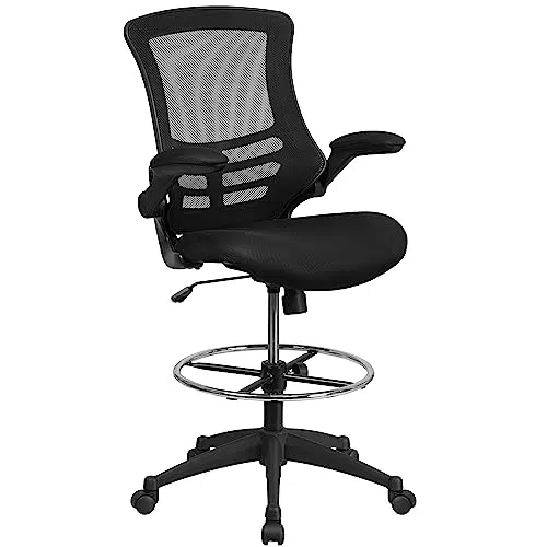 Sedia da disegno ergonomica con ruote, nero