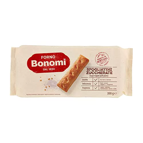 Forno Bonomi Sfogliatine Zuccherate, con prodotti di primissima qualità. Ideali per la tua voglia di dolce e perfette per essere condivise. Confezione da 200g