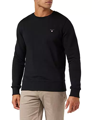 GANT ORIGINAL C-NECK SWEAT, Maglia di tuta Uomo, Nero