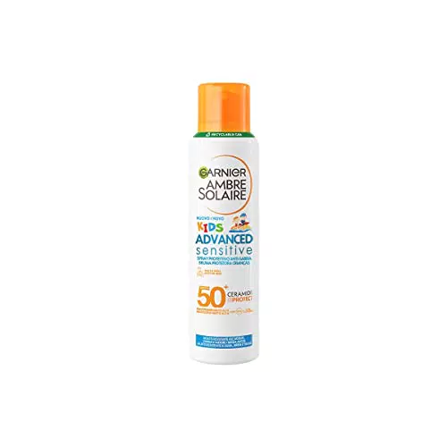 Garnier Ambre Solaire Advanced Sensitive Kids Ceramide Protect Spray Aerosol Anti-Sabbia SPF50+