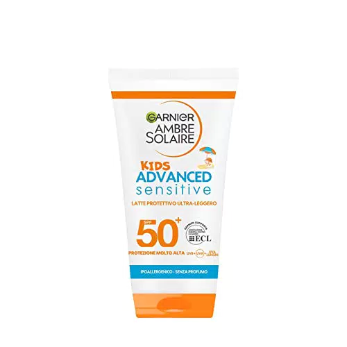 Garnier Ambre Solaire Latte Solare Protettivo Bambini Advanced Sensitive Kids