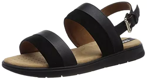 Geox D Dandra, Sandal Donna, Nero