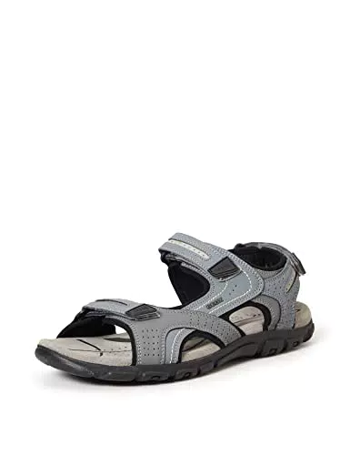 Geox Uomo Sandal Strada D, Sandali Uomo, Grigio Stone Lt Grey