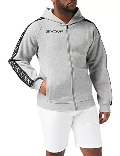 GIVOVA BA10-0043-S Felpa Full Zip Band, Grigio Melange Chiaro
