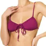 Goldenpoint Bikini Donna Brassière Arricciata, Colore Viola