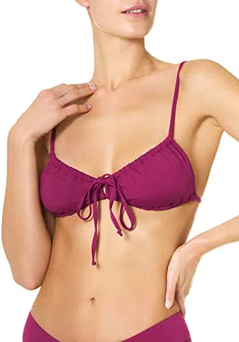 Goldenpoint Bikini Donna Brassière Arricciata, Colore Viola