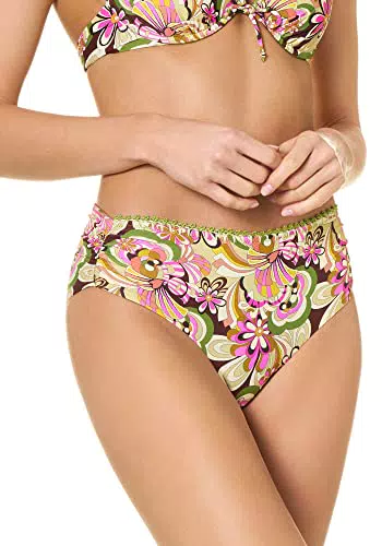 Goldenpoint Bikini Donna Costume Slip Fianco Alto Arricciato Glamping