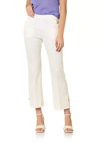 Goldenpoint Donna Leggings Flare Tessuto Operato, Colore Bianco