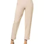 Goldenpoint Donna Leggings Relaxed Lino Blend, Colore Naturale