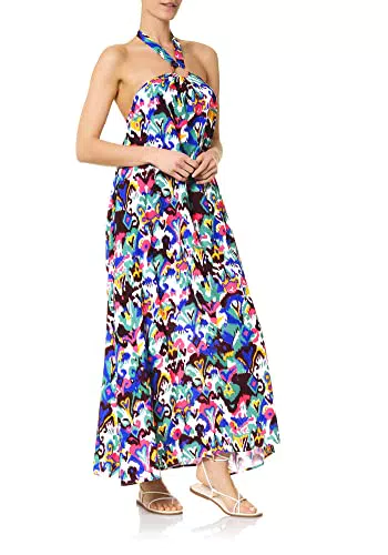Goldenpoint Mare Donna Abito Lungo con Anello Bohemian Ikat