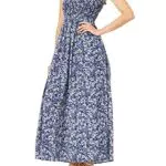 Goldenpoint Mare Donna Maxi Abito Punto Smock Riviera