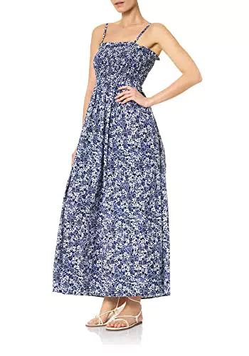 Goldenpoint Mare Donna Maxi Abito Punto Smock Riviera