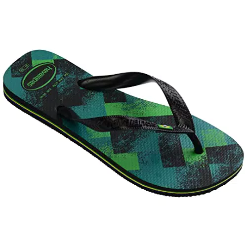havaianas Brasil Fresh, Infradito Unisex - Adulto, Black Black Leaf Green