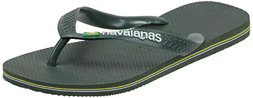 Havaianas Brasil Logo, Infradito Unisex-Adulto, Green Olive