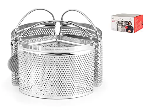 H&H - Cestello Tondo Forato A 3 Spicchi, Acciaio inox