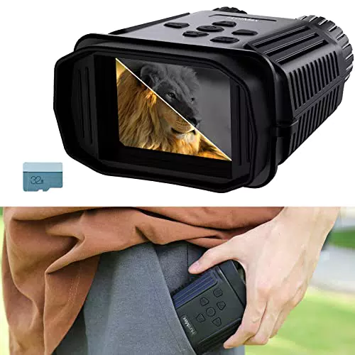 HuntMax Binocolo Visione Notturna Mini, Dispositivo per Visore Notturno HD 2.4 "TFT LCD