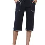 Irevial Pantaloni Sportivi Donna Cotone Pantaloni Cropped Donna Estivi Leggeri con Tasche e Coulisse Pantaloni Tuta Donna Palestra Lunghi 3/4 Eleganti per Jogger Fitness