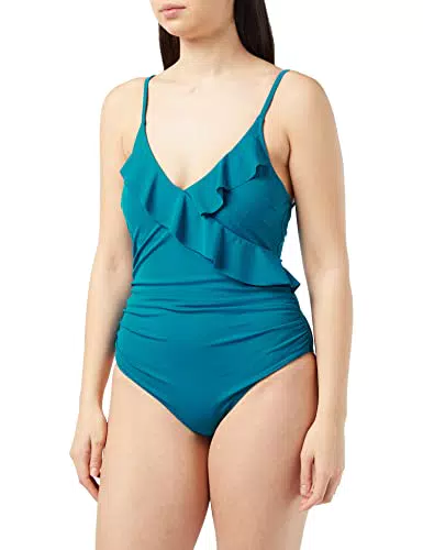 Iris & Lilly Costume da Bagno Contenitivo Donna, Blu