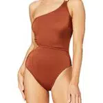 Iris & Lilly Costume da Bagno Monospalla con Aperture Donna