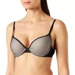Iris & Lilly Reggiseno in Pizzo Push-Up Donna, Nero