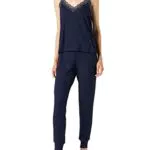 Iris & Lilly Set Pigiama Donna, Blu Marino, 42