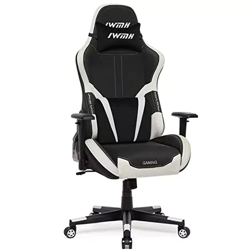 Sedia Gaming Regolabile con Braccioli e Poggiatesta, grigio/nero