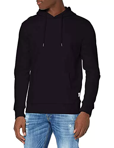 Jack And Jones Uomo Felpa Maglietta con Cappuccio Sportiva Nero L