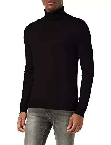 JACK & JONES Jjeemil Knit Roll Neck Noos Dolcevita, Nero