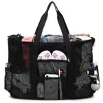 JANSBEN Borsa Mare Grande Borsa Spiaggia Donna Shopper xxl Tote con Cerniera Tela per le Vacanze Viaggio Spiaggia
