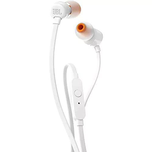 JBL T110 Cuffie In Ear con Microfono, Cavo Piatto Antigroviglio