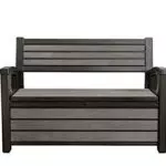 Keter Cassapanca Hudson Bench Grigia 227 Lt In Resina Cm 132.7X63.5X89.7 H