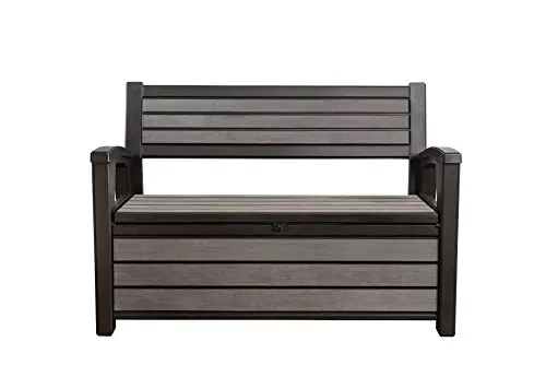 Keter Cassapanca Hudson Bench Grigia 227 Lt In Resina Cm 132.7X63.5X89.7 H